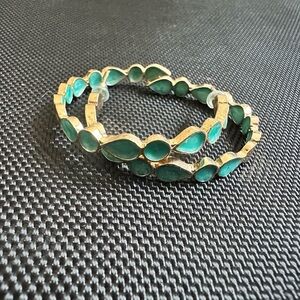 Elegant Gold and turquoise Women's earrings Set